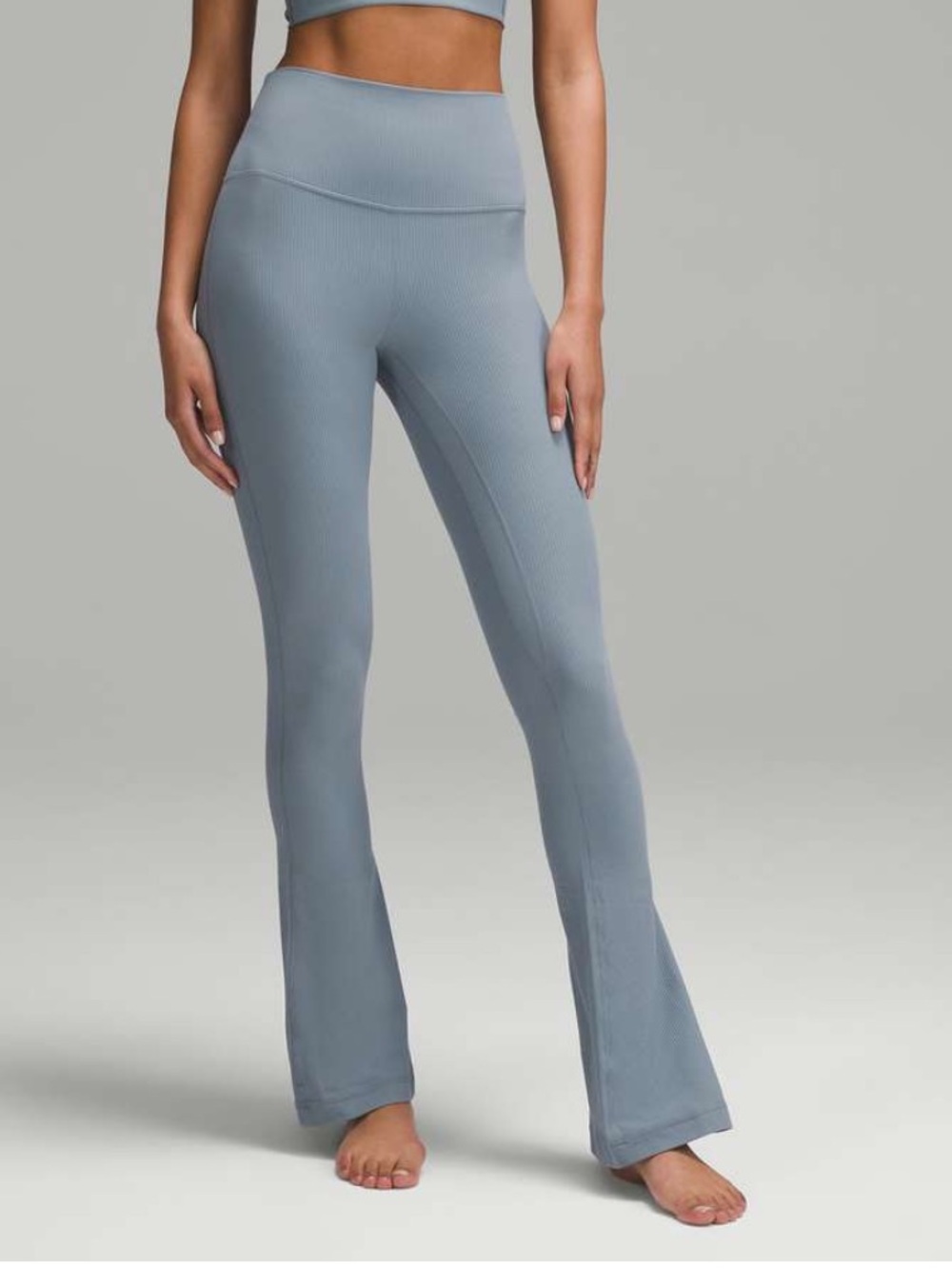 Lululemon align mini flares ribbed Belgium blue size 6
